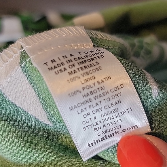 Trina Turk Monstera Philodenderon Maxi Sundress Size S - Picture 5 of 7